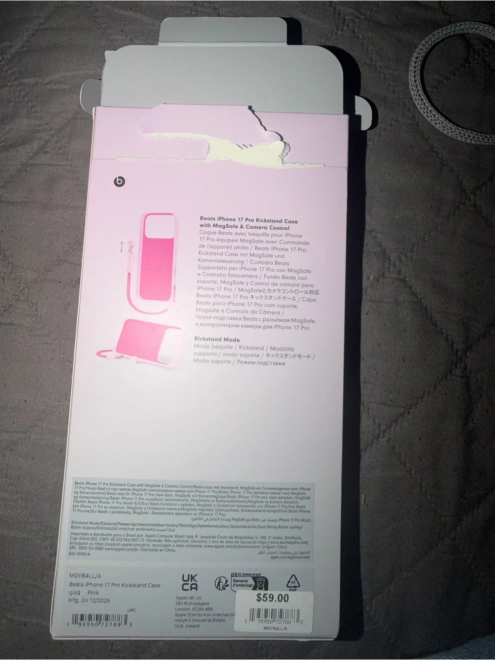 Beats by Dre iPhone 17 Pro Kickstand Case with Wrist Strap - Pink